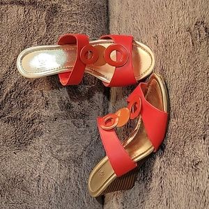Impo Coral and Gold Wedges